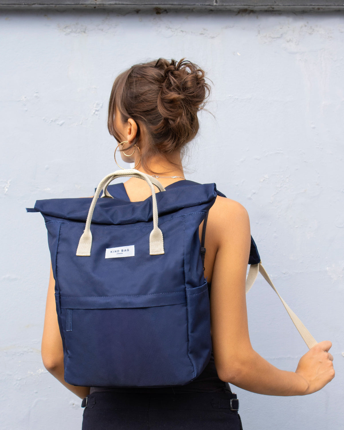 Hackney Backpack in Navy by Kind Bag - view 2