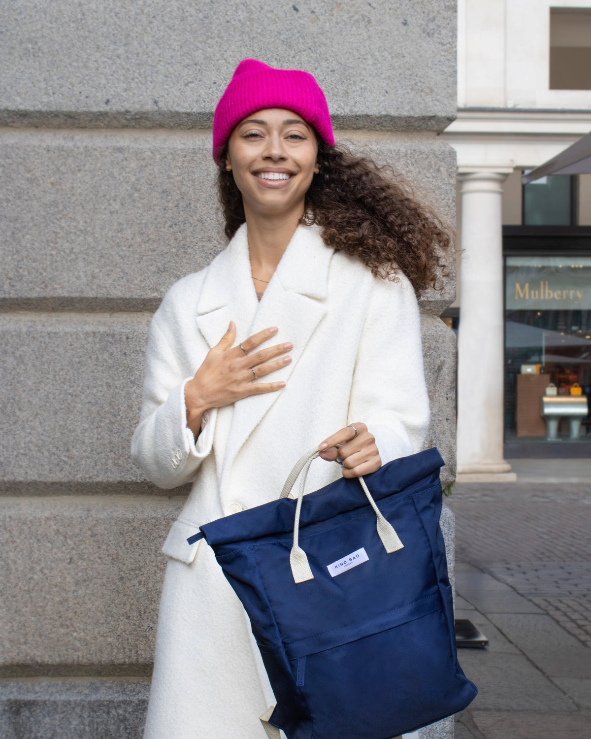 Hackney Backpack in Navy by Kind Bag - view 9