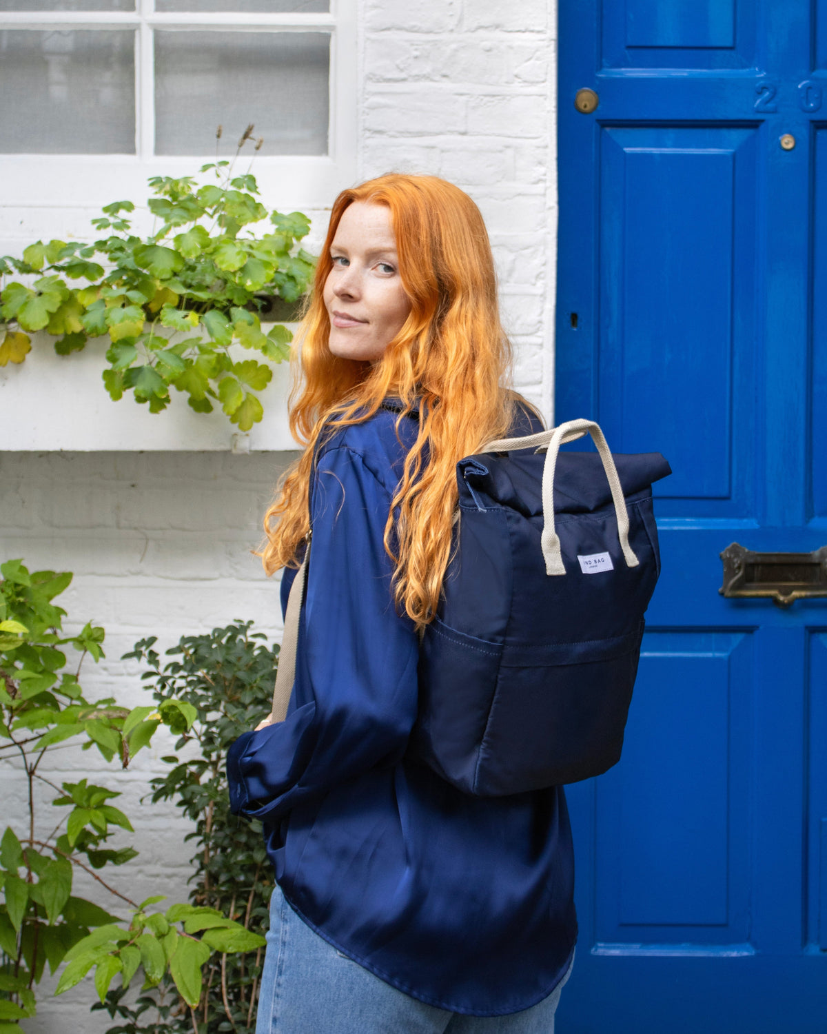 Hackney Backpack in Navy by Kind Bag - view 5