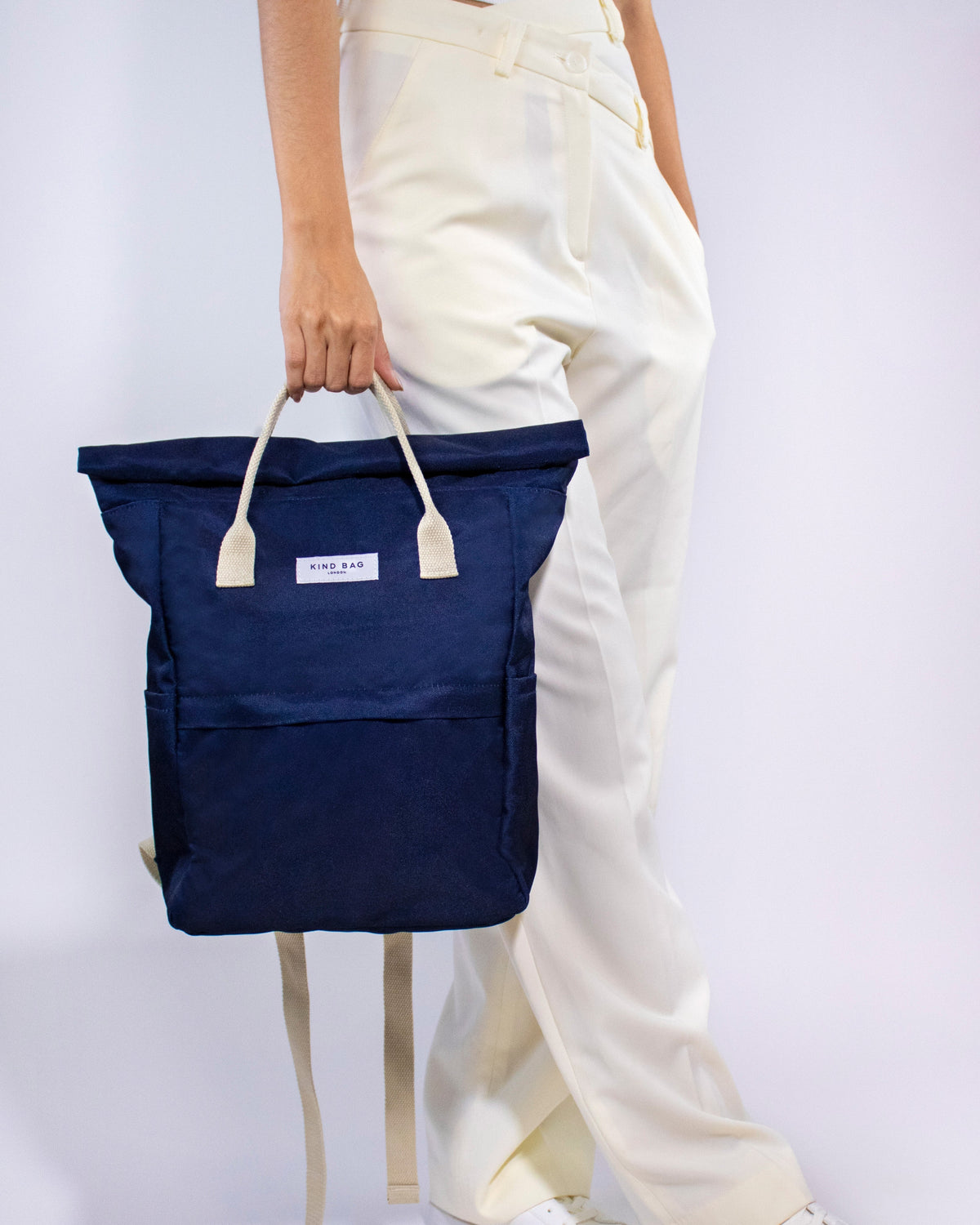 Hackney Backpack in Navy by Kind Bag - view 7