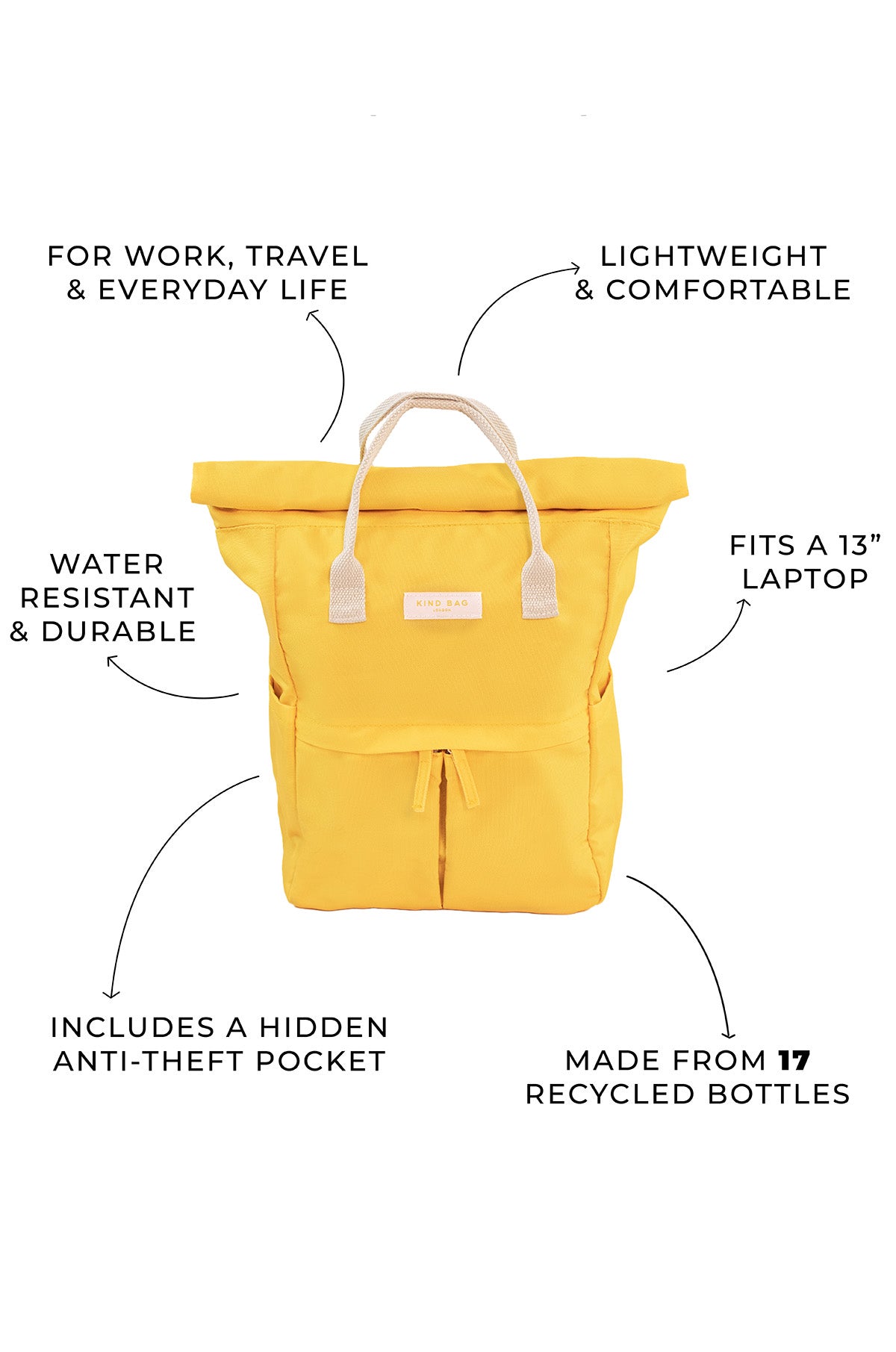 cheap yellow leather backpack Aren Buckle Moroccan Interior strong magnets ensures secure and easy access to your belongings Medium Leather Backpack (Portrait) |