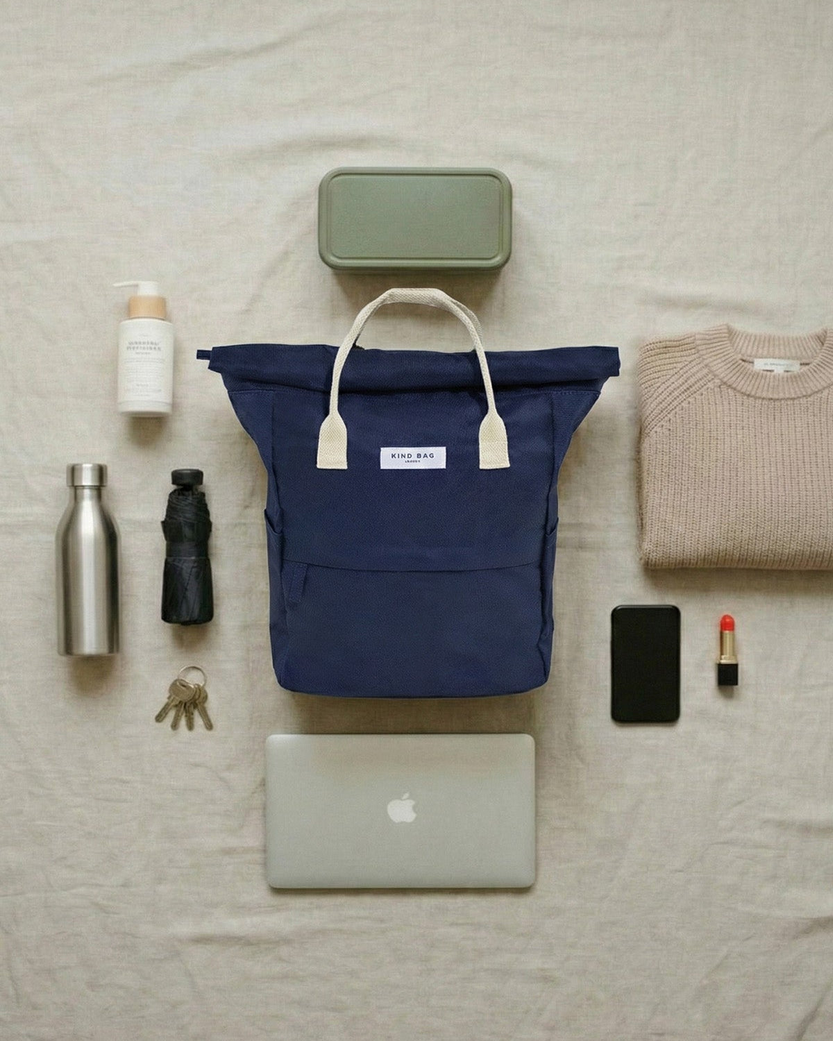 Hackney Backpack in Navy by Kind Bag - view 8