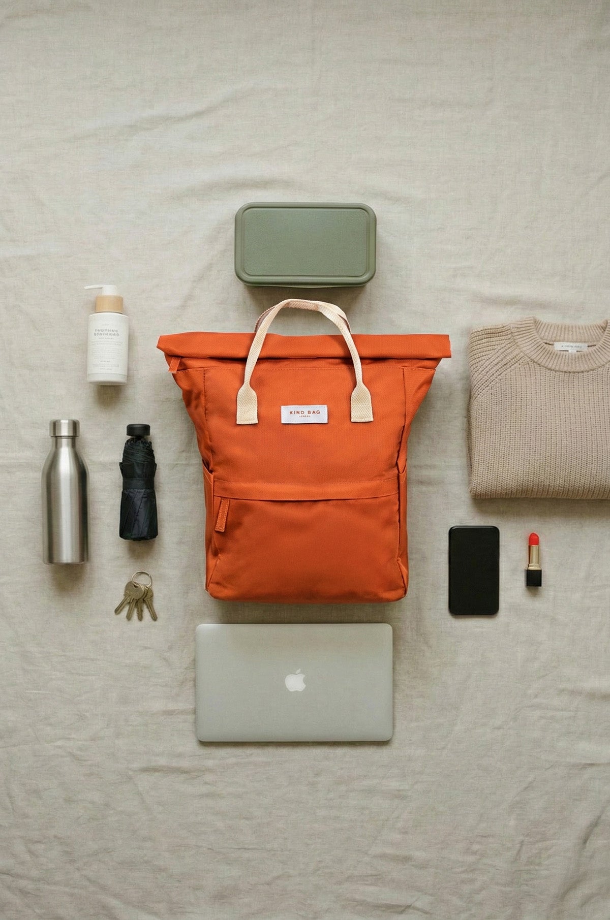 burnt orange laptop backpack Kind Bag Medium Backpack Orange