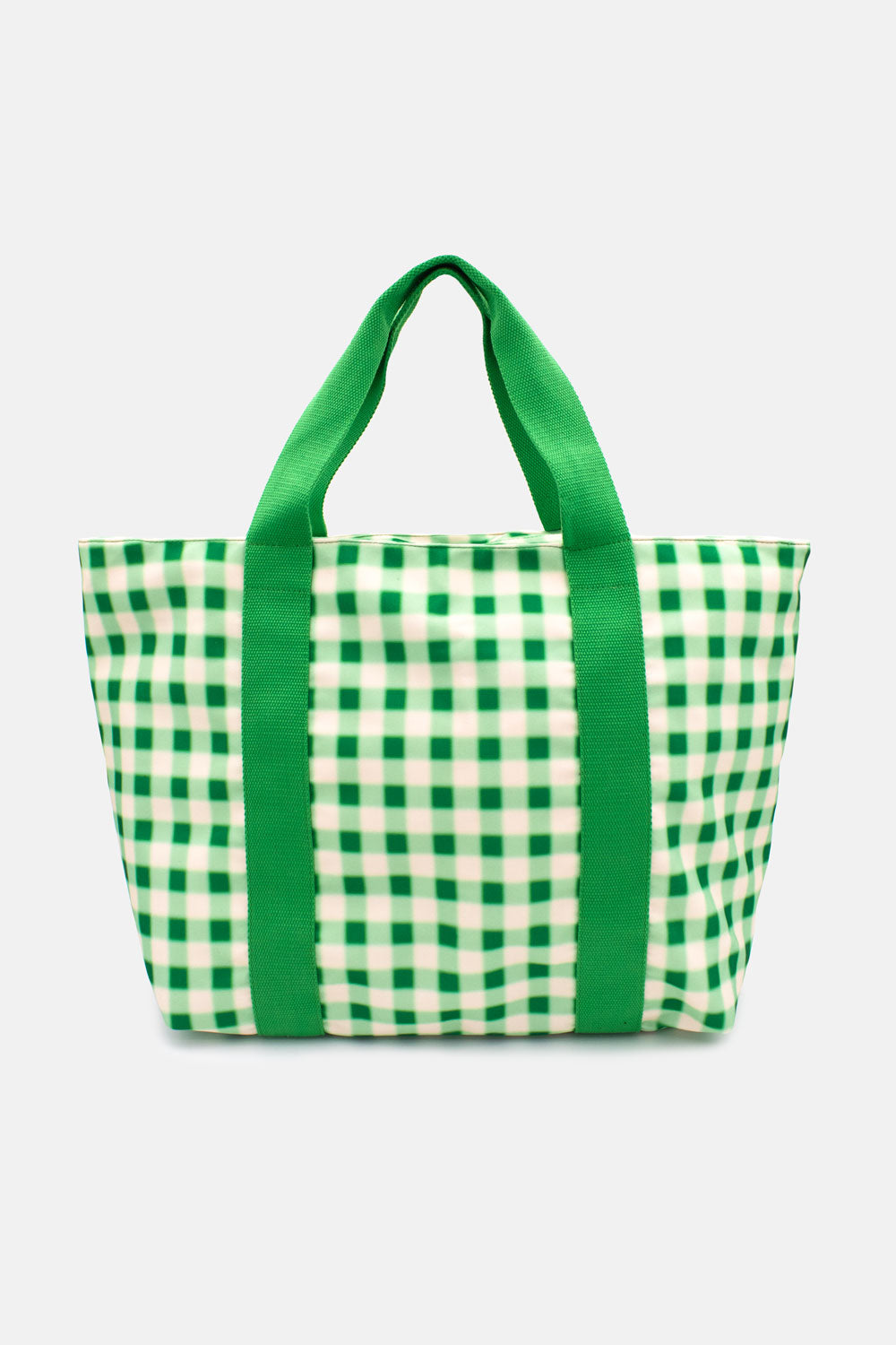 Blurred Plaid Green | Printed Carryall Tote Bag