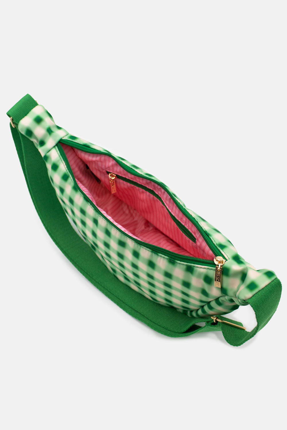 Blurred Plaid Green | Printed Crossbody Bag