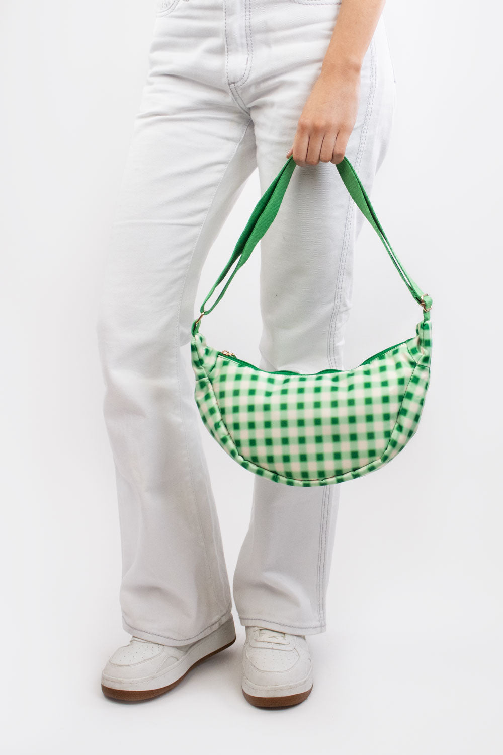 Blurred Plaid Green | Printed Crossbody Bag