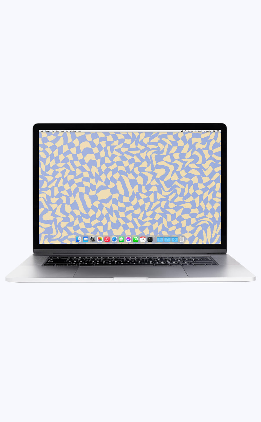 Blue Wavy Check | Digital Laptop Wallpaper