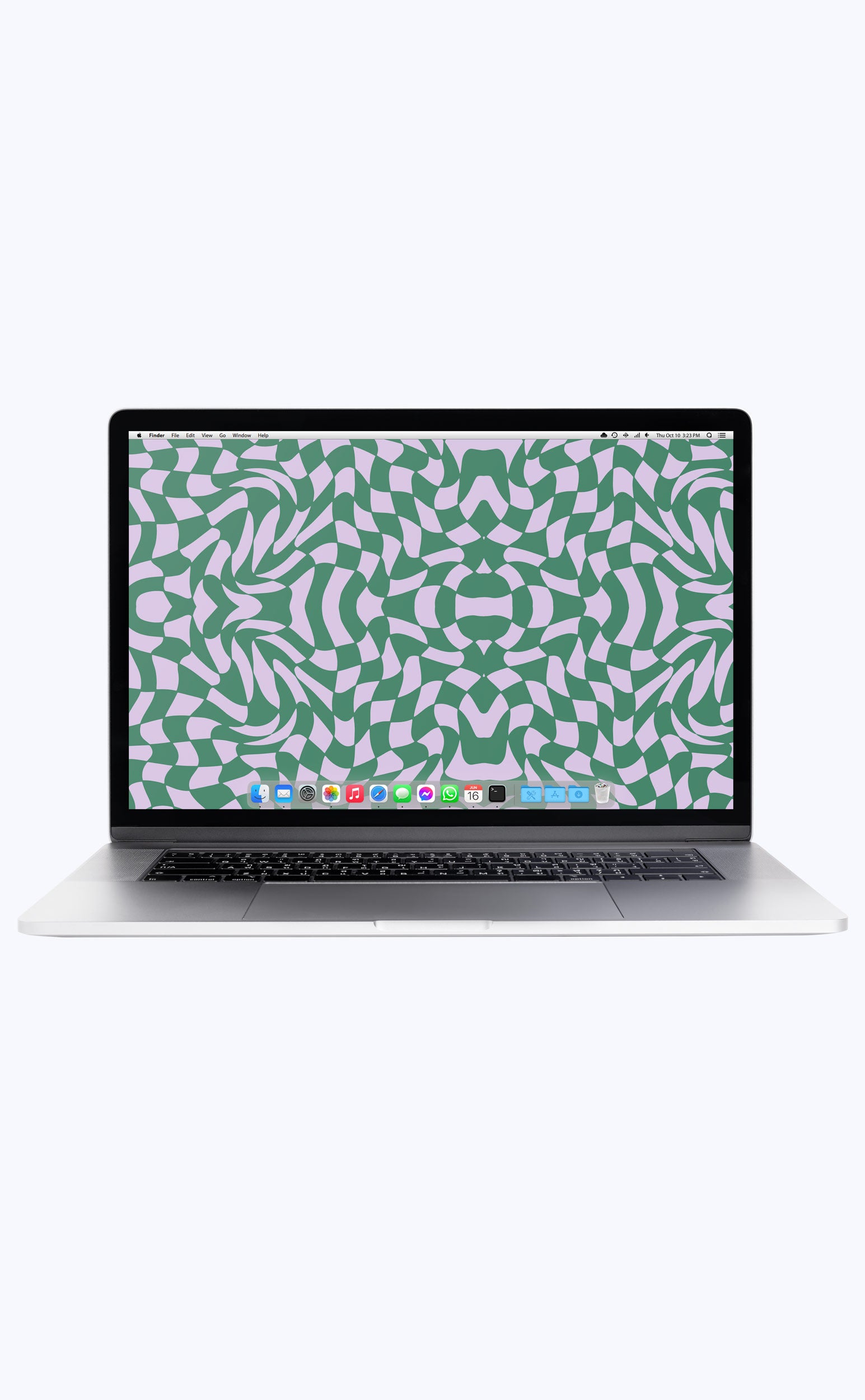 Green Wavy Check | Digital Laptop Wallpaper
