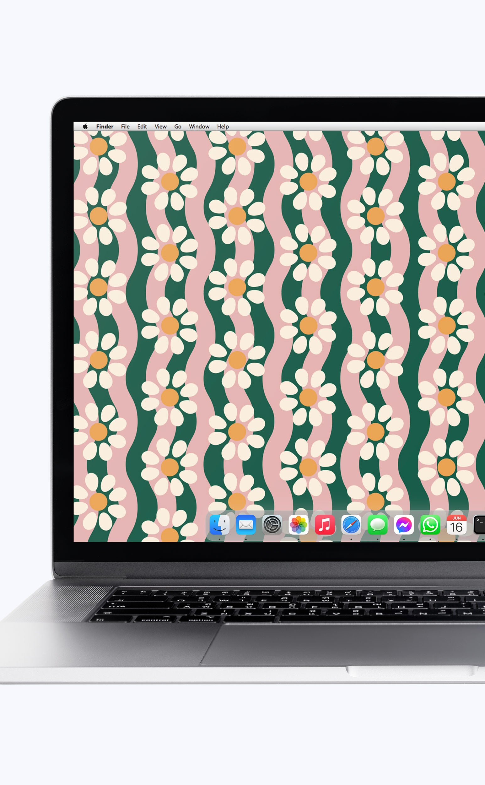 Wavy Daisy | Digital Laptop Wallpaper