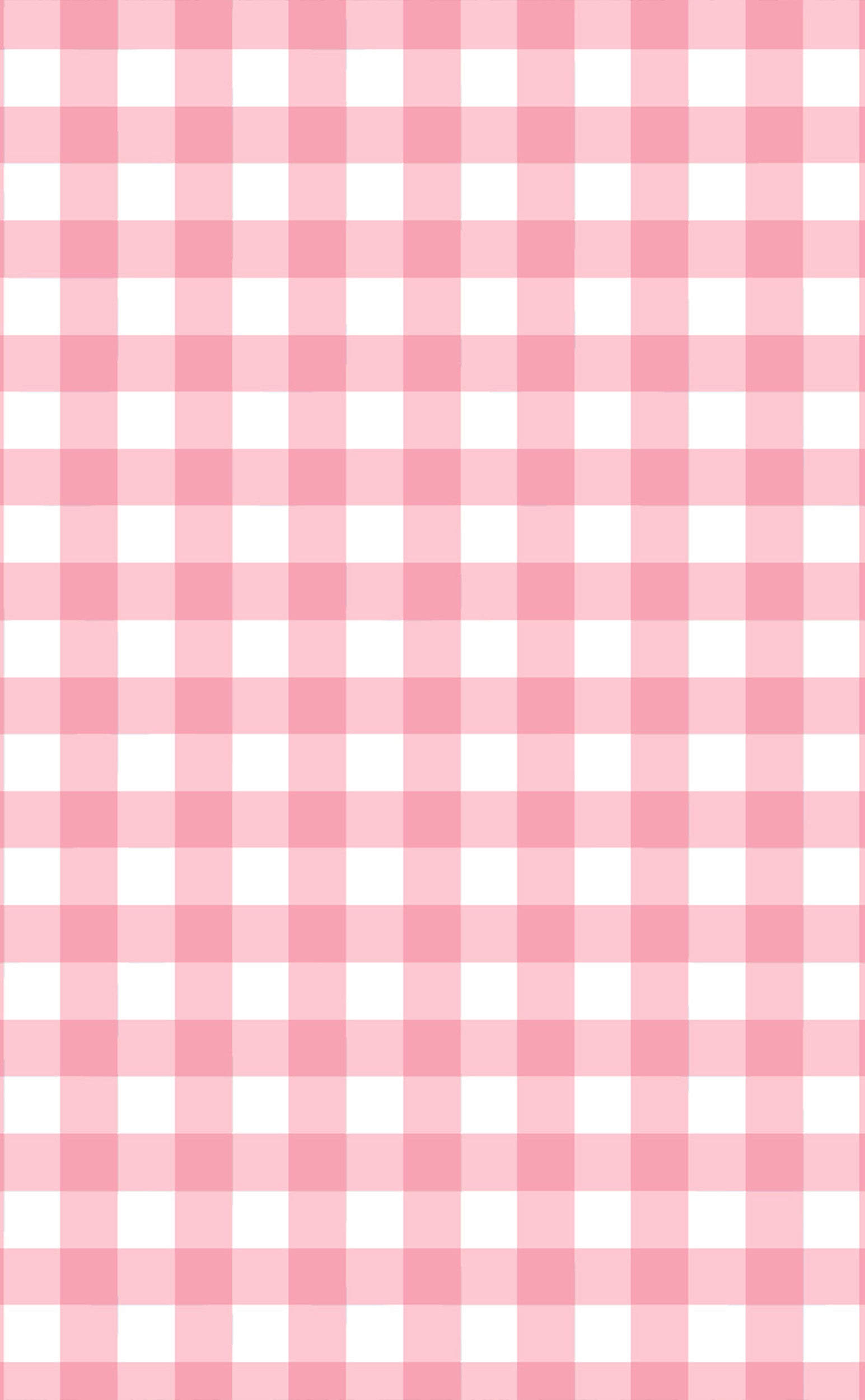 Gingham Bubblegum Pink  | Digital Laptop Wallpaper