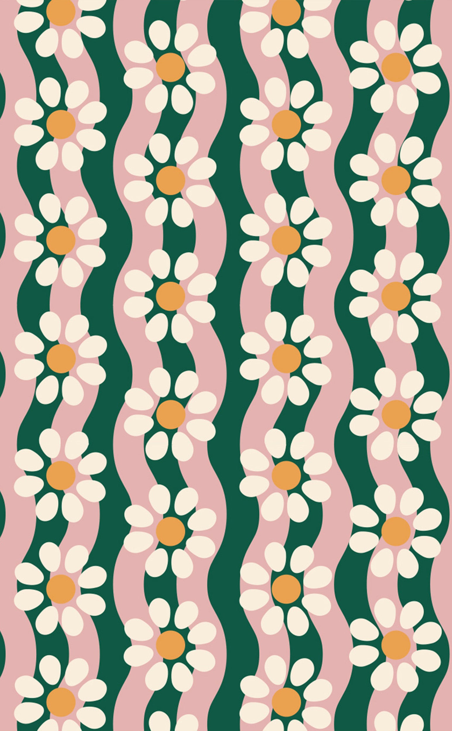 Wavy Daisy | Digital Laptop Wallpaper