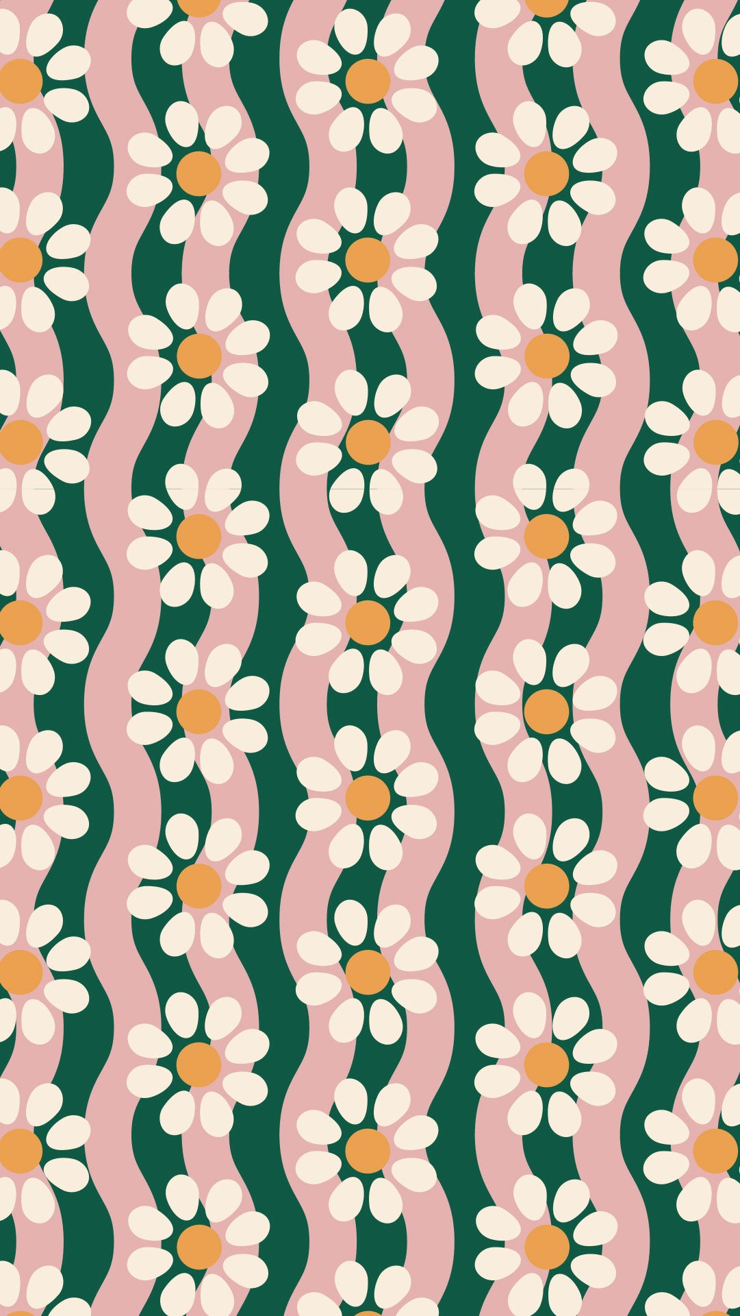 Wavy Daisy | Digital Phone Wallpaper