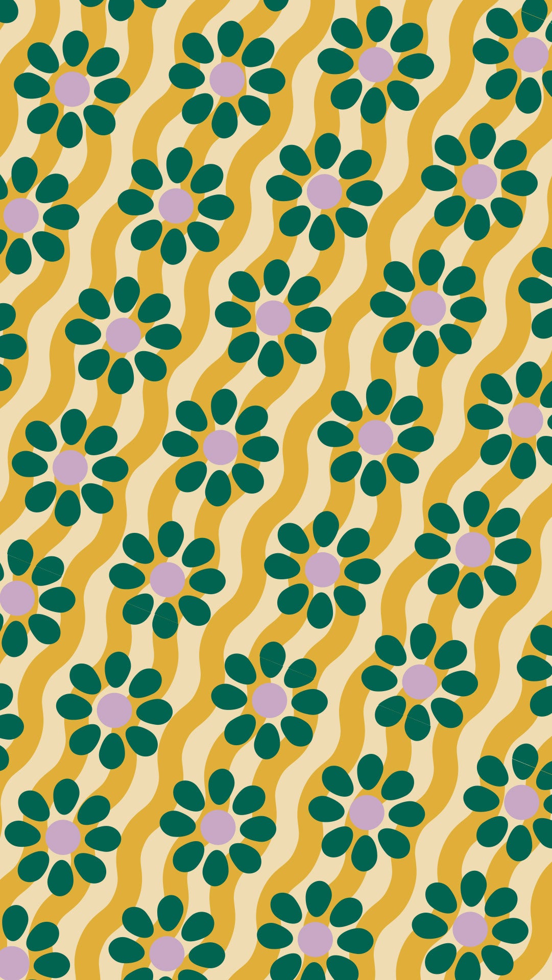 Yellow Wavy Daisy | Digital Phone Wallpaper