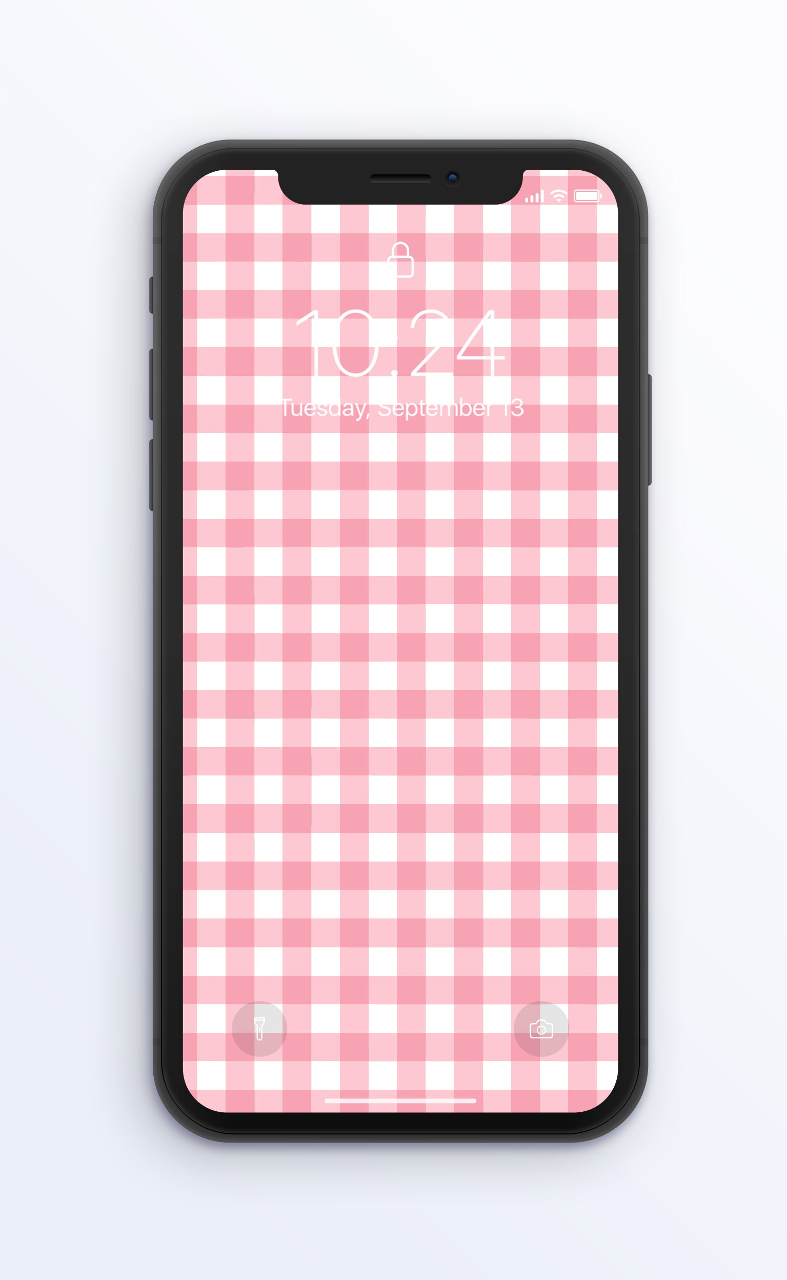 Gingham Bubblegum Pink | Digital Phone Wallpaper