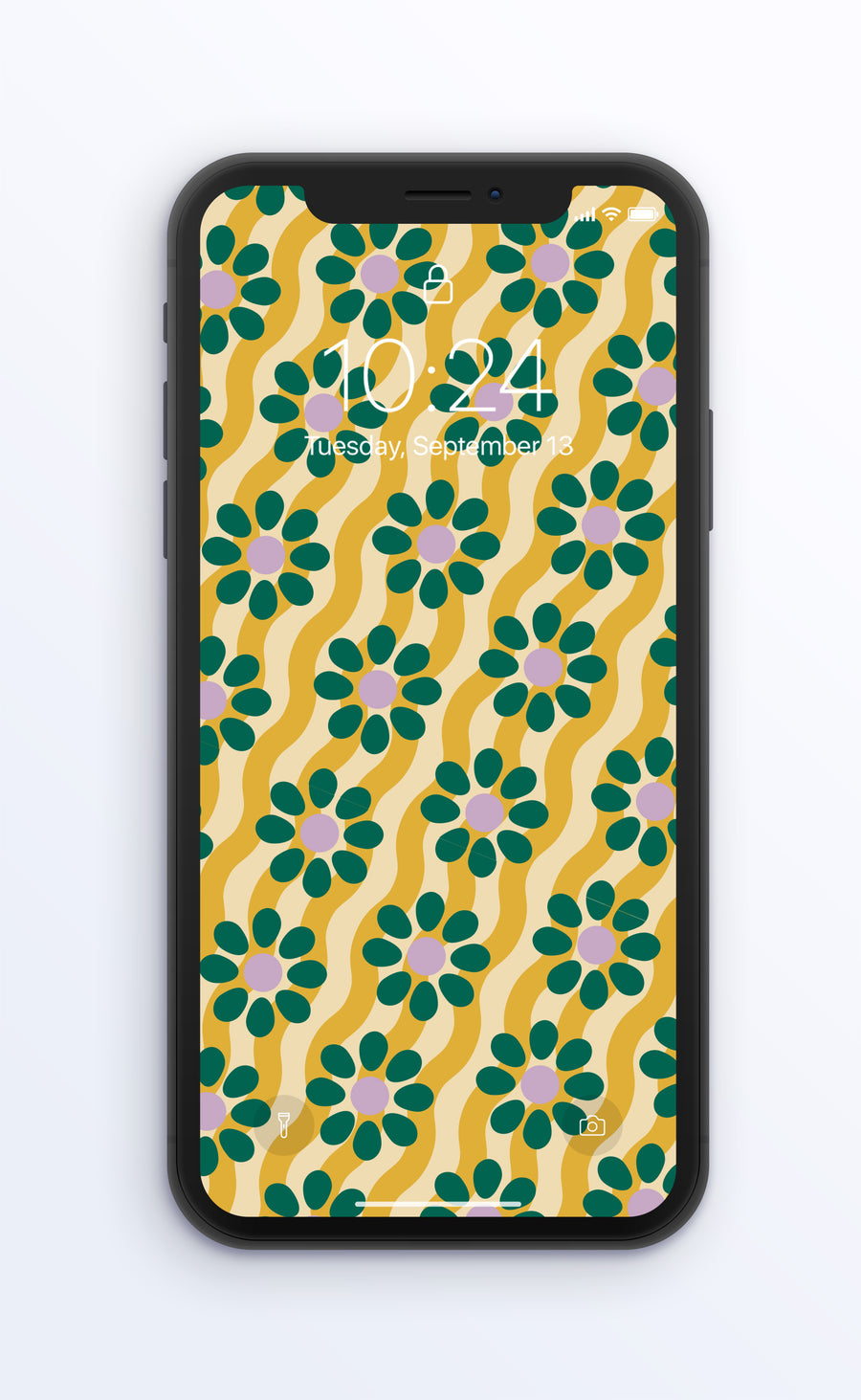 Yellow Wavy Daisy | Digital Phone Wallpaper