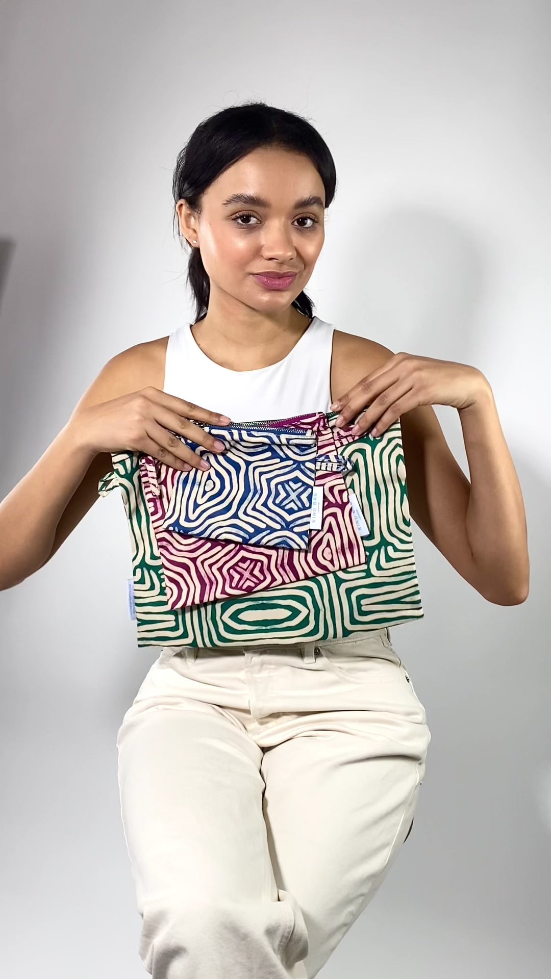 Load video: Pouches | Trippy Check | Set of 3