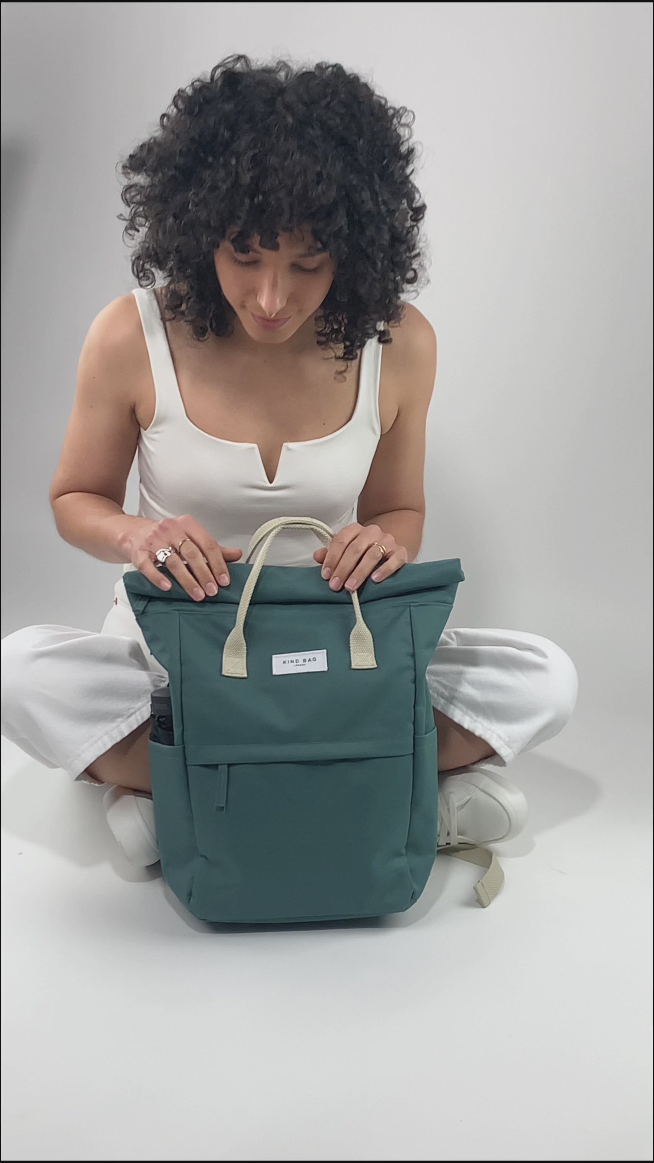 Load video: Petrol Blue | Hackney Backpack | Medium
