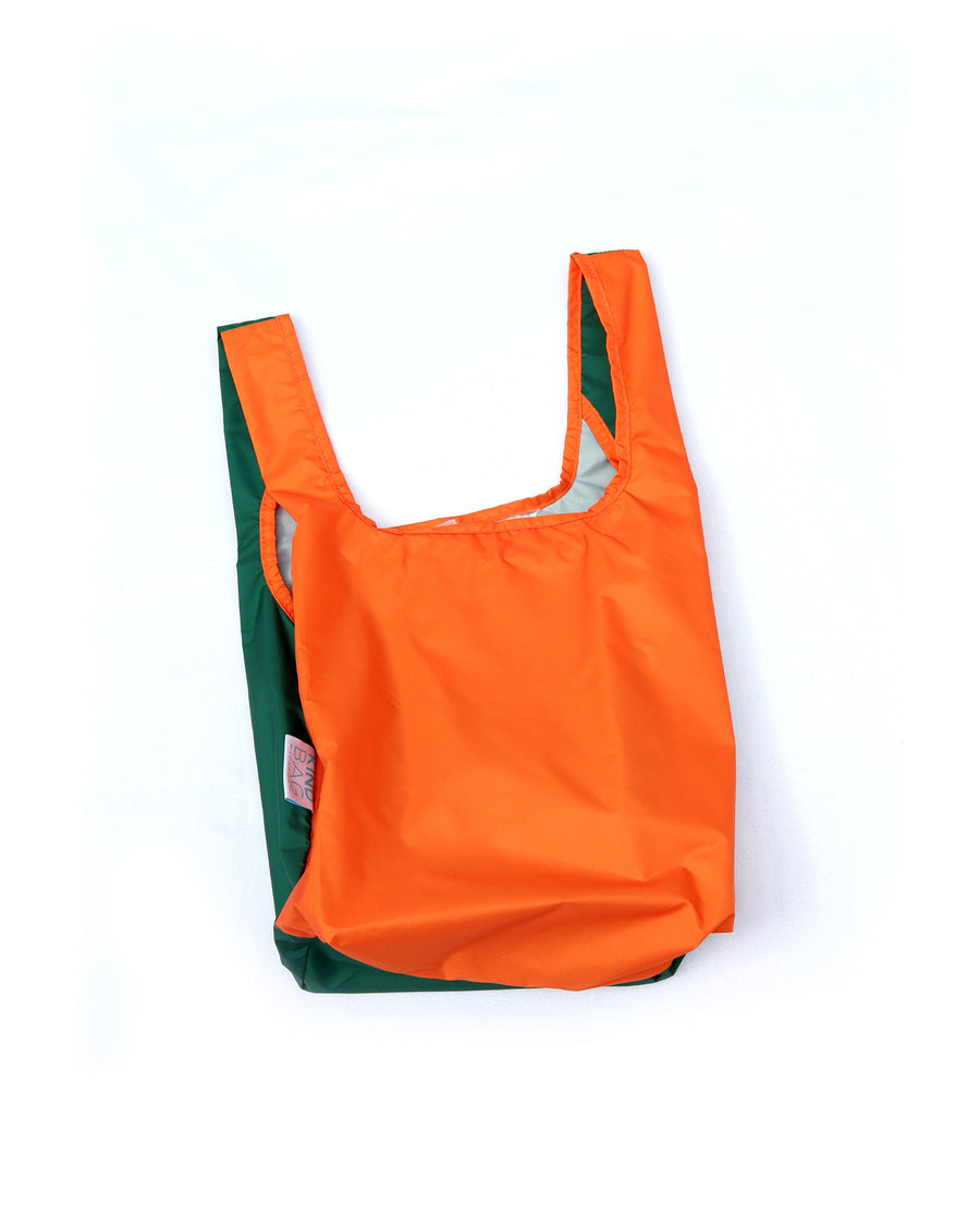 Bicolour Orange & Green - 100% recycled reusable bag - Mini - kind-bag