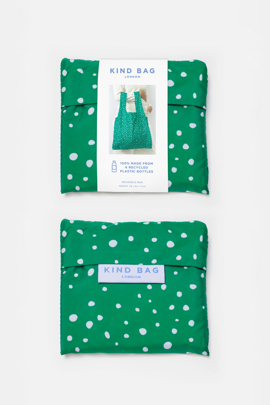 Kind Bag Polkadot Green Medium Reusable Bag Pouch